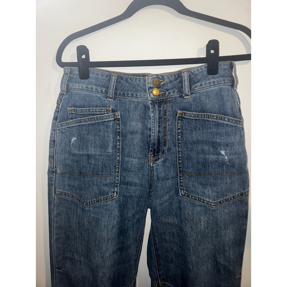 Pilcro Anthropologie Sz 25 Wanderer Jean Blue Denim Relaxed - Picture 3 of 10